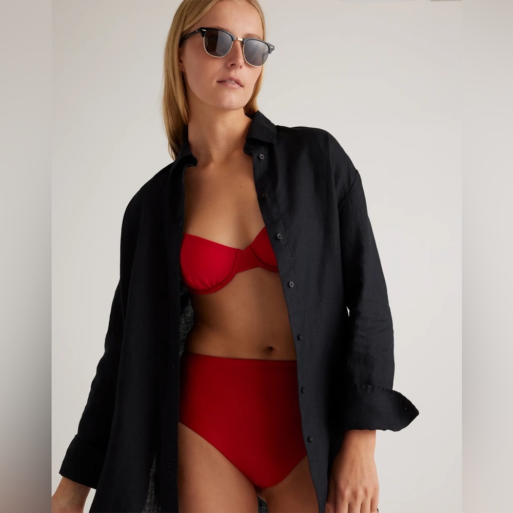 NWT Quince Women's Italian Demi Bikini Top Red Size S, M, L and XL - Picture 6 of 14